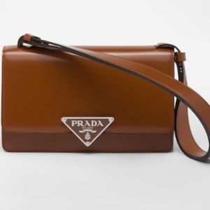 Prada Emblème brushed-leather bag